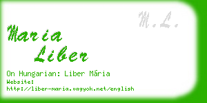 maria liber business card